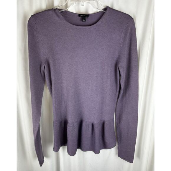 Ann Taylor Peplum Sweater, Lavender, Sz: S, 57-26 - Picture 9 of 16